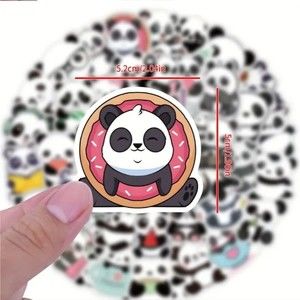 50pcs Panda bear Stickers, Waterproof Vinyl Stickers Decals For Laptop and more